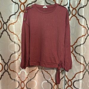 Burnt Orange Tie Front Relaxed Shirt size large